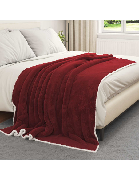 Coperta Rosso Bordeaux 150 x 200 cm Panno