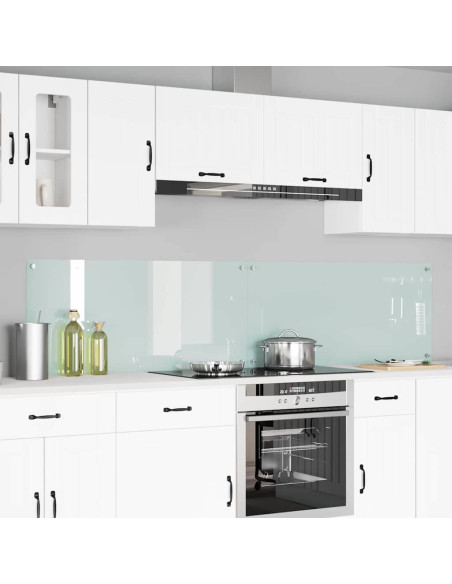 Rivestimento da Cucina 2 pcs Bianco 110 x 50 cm vetro temperato