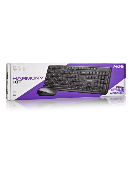 NGS HARMONY KIT (QUERTY, IT) tastiera Mouse incluso Universale RF Wireless QWERTY Italiano Nero