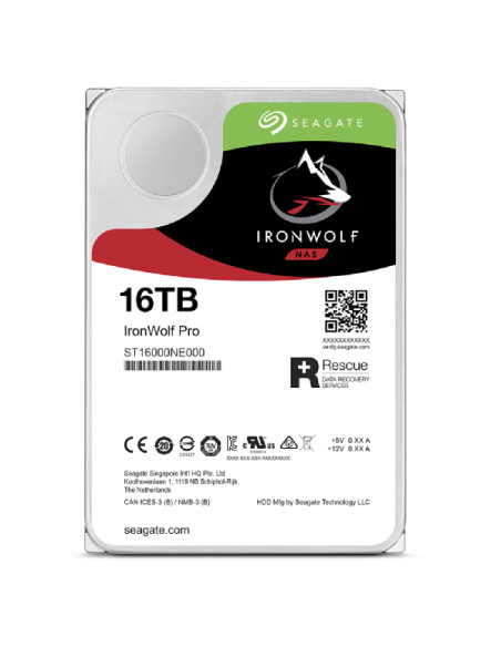 Seagate IronWolf Pro ST16000NT001 disco rigido interno 16 TB 7200 Giri/min 256 MB 3.5" Serial ATA III