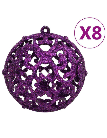 Set Palline di Natale 111 pz Viola in Polistirene