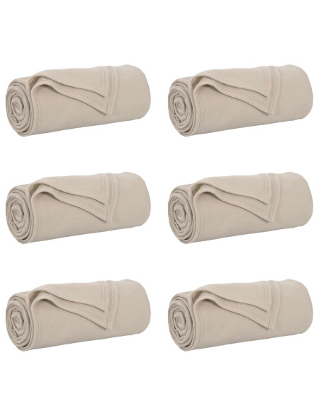 Coperte da Pile 6 pcs Beige 200 x 150 cm Panno