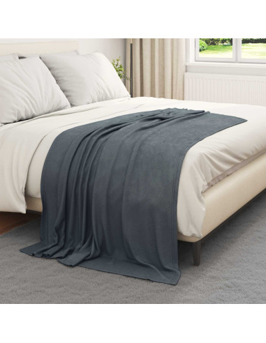 Coperte da Pile 6 pcs Grigio scuro 170 x 130 cm Panno