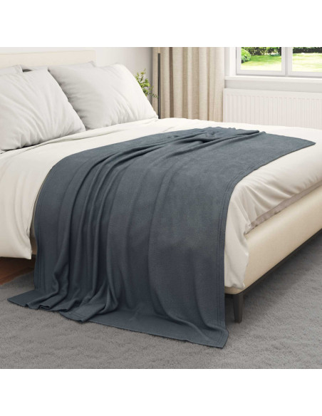 Coperte da Pile 6 pcs Grigio scuro 200 x 150 cm Panno