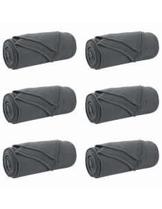 Coperte da Pile 6 pcs Grigio scuro 240 x 220 cm Panno 2