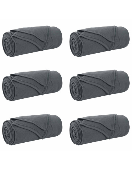 Coperte da Pile 6 pcs Grigio scuro 240 x 220 cm Panno