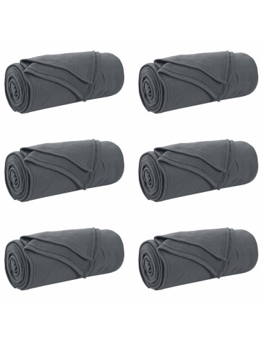 Coperte da Pile 6 pcs Grigio scuro 270 x 240 cm Panno