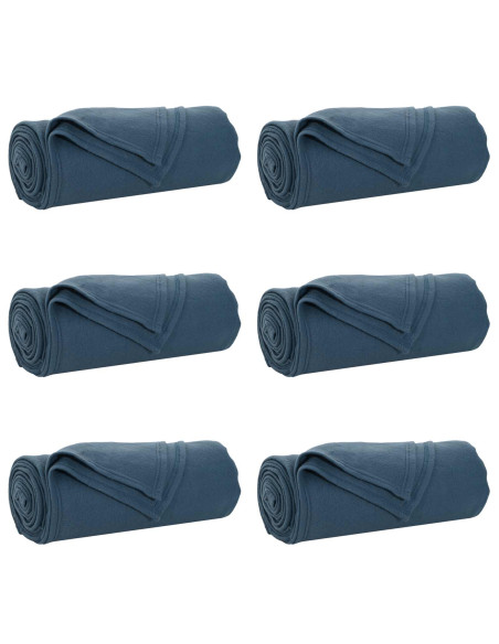 Coperte da Pile 6 pcs Blu navy 200 x 150 cm Panno