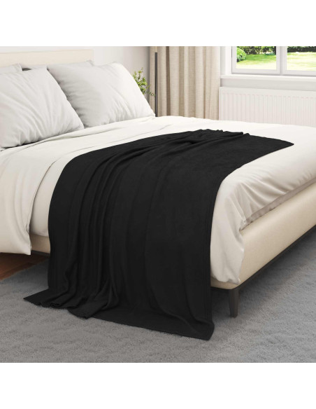 Coperte da Pile 6 pcs Nero 170 x 130 cm Panno