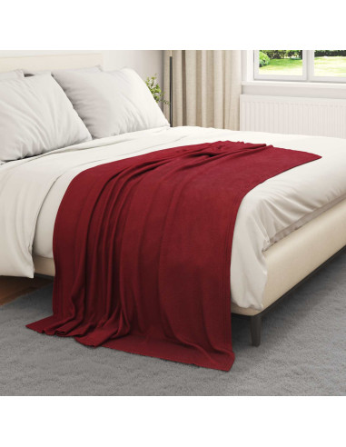 Coperte da Pile 6 pcs Rosso Bordeaux 170 x 130 cm Panno