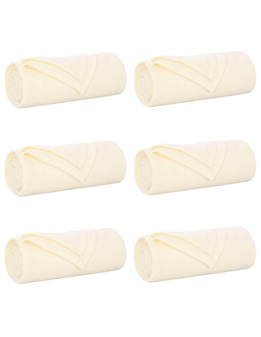 Coperte da Pile 6 pcs Crema 170 x 130 cm Panno