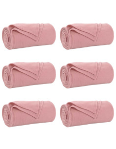 Coperte da Pile 6 pcs Rosa 270 x 240 cm Panno 2