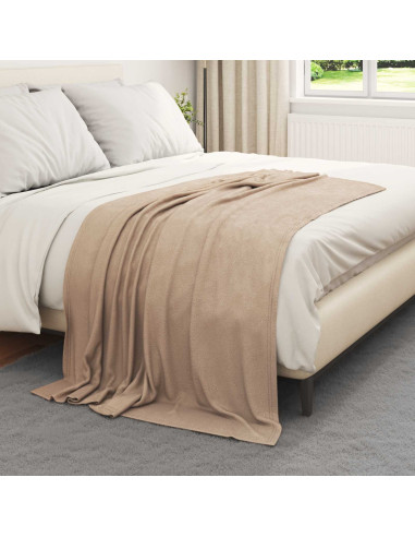Coperte da Pile 24 pcs Cammello 170 x 130 cm Panno
