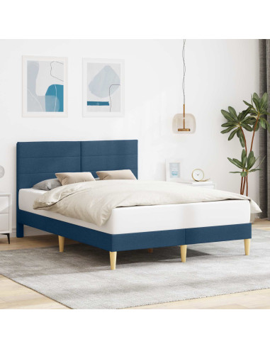 Struttura del letto con testiera Blu 160 x 200 cm Tessuto
