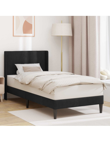 Struttura del letto con testiera Nero 90 x 200 cm Velluto
