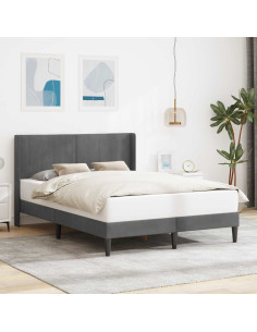 Struttura del letto Grigio scuro 120 x 190 cm Velluto