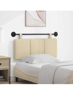 Testata appesa Montaggio a parete Crema 110 x 55 x 5 cm Tessuto