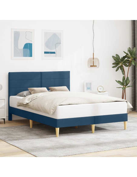 Struttura del letto con testiera Blu 120 x 190 cm Tessuto
