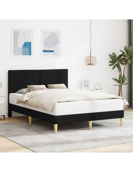 Struttura del letto con testiera Nero 140 x 190 cm Tessuto