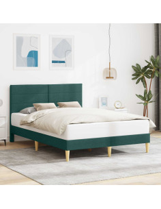 Struttura del letto Verde Scuro 140 x 190 cm Tessuto