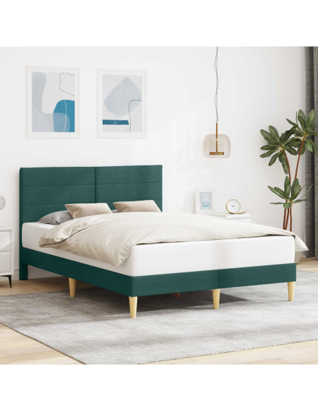Struttura del letto Verde Scuro 140 x 190 cm Tessuto