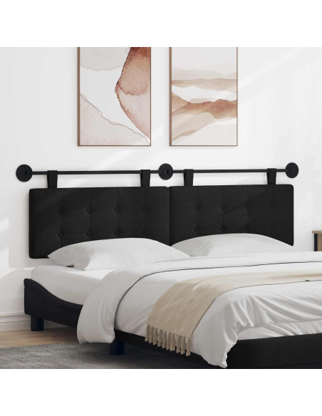Testata appesa Montaggio a parete Nero 170 x 55 x 5 cm Tessuto