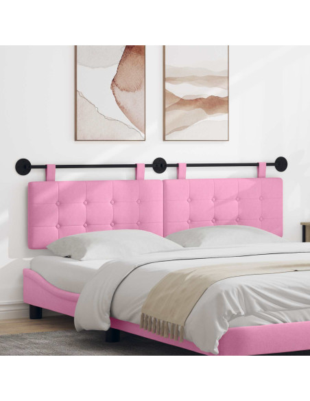 Testata appesa Montaggio a parete Rosa 190 x 55 x 5 cm Tessuto