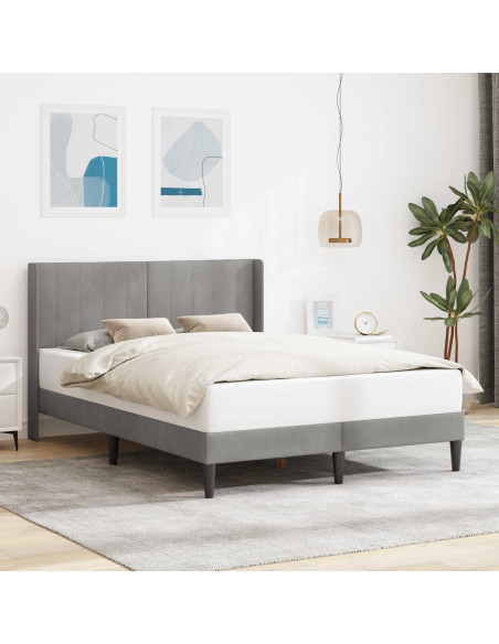 Struttura del letto Grigio chiaro 140 x 190 cm Velluto