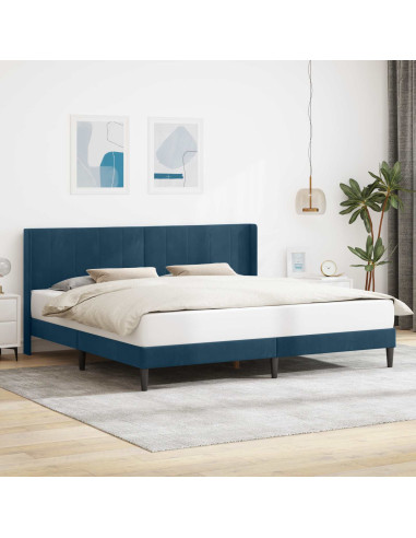 Struttura del letto con testiera Blu 180 x 200 cm Velluto
