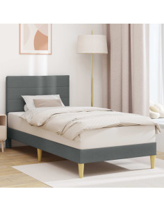 Struttura del letto Grigio scuro 90 x 200 cm Tessuto
