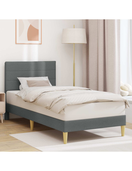 Struttura del letto Grigio scuro 100 x 200 cm Tessuto