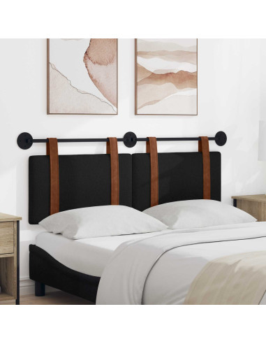 Testata appesa Tinta unita Nero 140 x 40 cm Legno multistrato