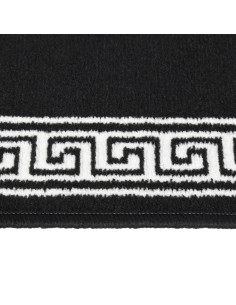 Tappeto Lungo in BCF Nero con Motivo 60x200 cm