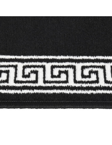 Tappeto Lungo in BCF Nero con Motivo 60x200 cm