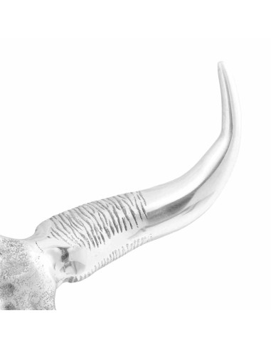 Teschio di toro Argento 53 x 11 x 40 cm Alluminio