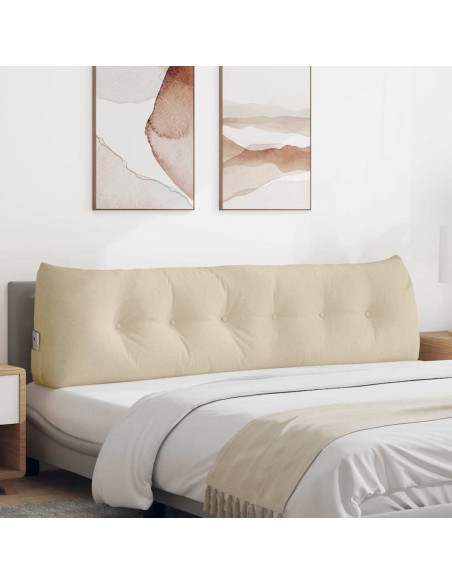 Cuscino per Schiena Crema 180 x 24 x 50 cm Tessuto
