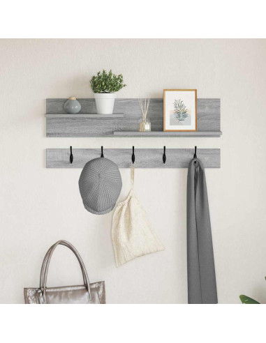 Appendiabiti a muro Grigio Sonoma 90 x 15 x 36 cm