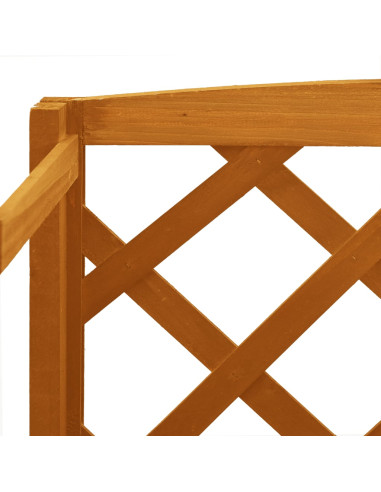 Fioriera con Traliccio Arancione 60x30x140 cm Massello di Abete