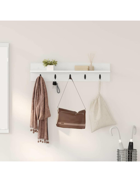 Appendiabiti a muro Bianco 80 x 10,5 x 18 cm Legno multistrato
