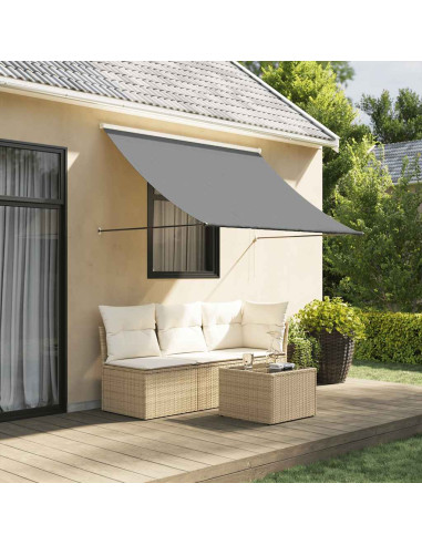 Tenda da Sole Retrattile Antracite 200x150 cm Tessuto e Acciaio