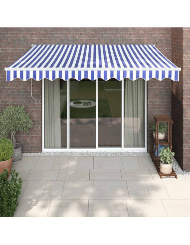 Tenda Sole Automatica Retrattile Blu e Bianca 3x2,5 m