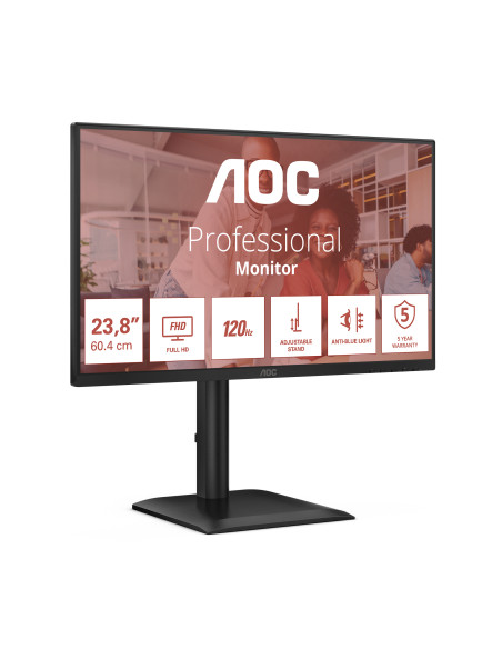 AOC E4 24E4CV Monitor PC 60,5 cm (23.8") 1920 x 1080 Pixel Full HD LED Nero