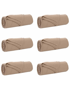 Coperte da Pile 6 pcs Cammello 210 x 140 cm Panno 2