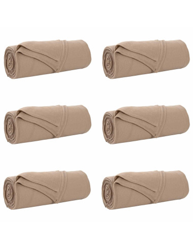 Coperte da Pile 6 pcs Cammello 210 x 140 cm Panno