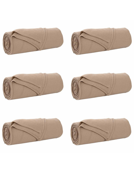 Coperte da Pile 6 pcs Cammello 280 x 210 cm Panno