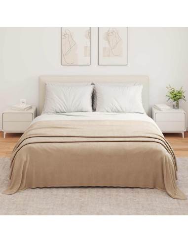 Coperte da Pile 6 pcs Cammello 350 x 270 cm Panno