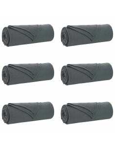Coperte da Pile 6 pcs Grigio scuro 210 x 140 cm Panno 2