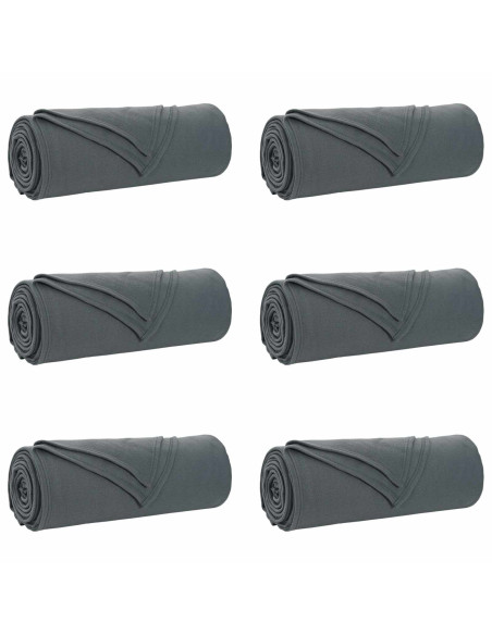 Coperte da Pile 6 pcs Grigio scuro 210 x 140 cm Panno