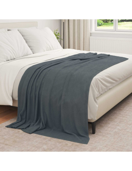 Coperte da Pile 6 pcs Grigio scuro 210 x 140 cm Panno