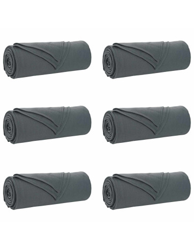 Coperte da Pile 6 pcs Grigio scuro 280 x 210 cm Panno